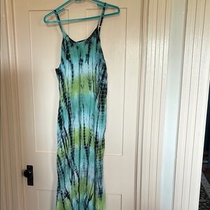 Tie-Dye Maxi Dress - Blue and Green
